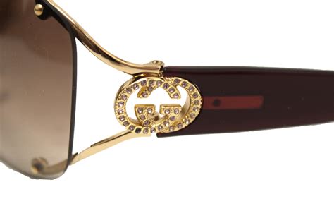 gucci sunglasses 2820 fs open temple|GUCCI Crystal GG 2820/F/S Sunglasses Brown .